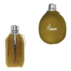 Gourde Avec Housse Laken Cantimplora Alu Et Tissu Kaki 1L -S'HYDRATER Soldes Magasin gourde avec housse laken cantimplora alu et tissu kaki 1l 1