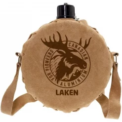 Gourde Canadienne Laken Cantimplora Alu Et Cuir 1L
